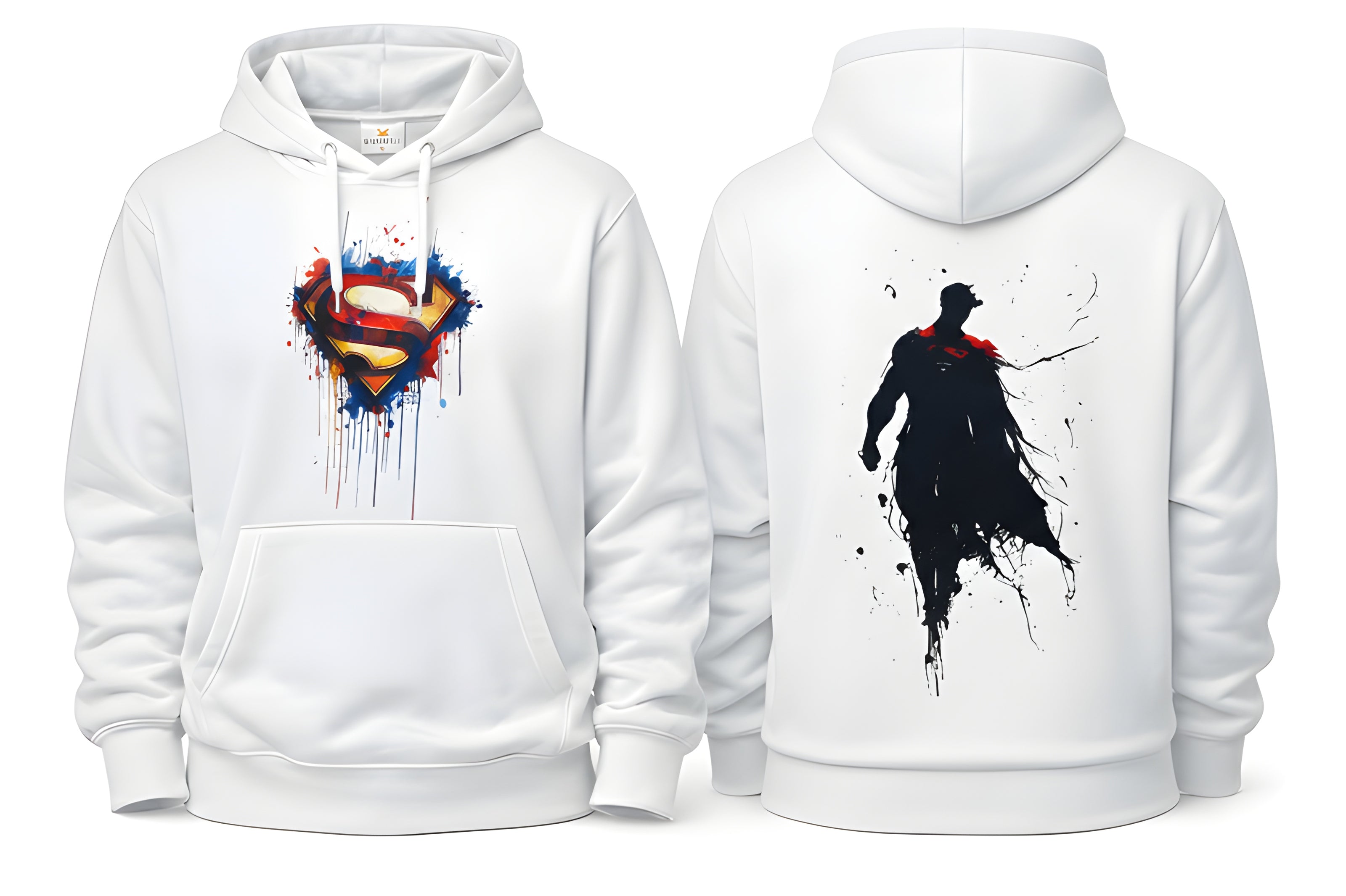 Superhero Graffiti White Hoodie