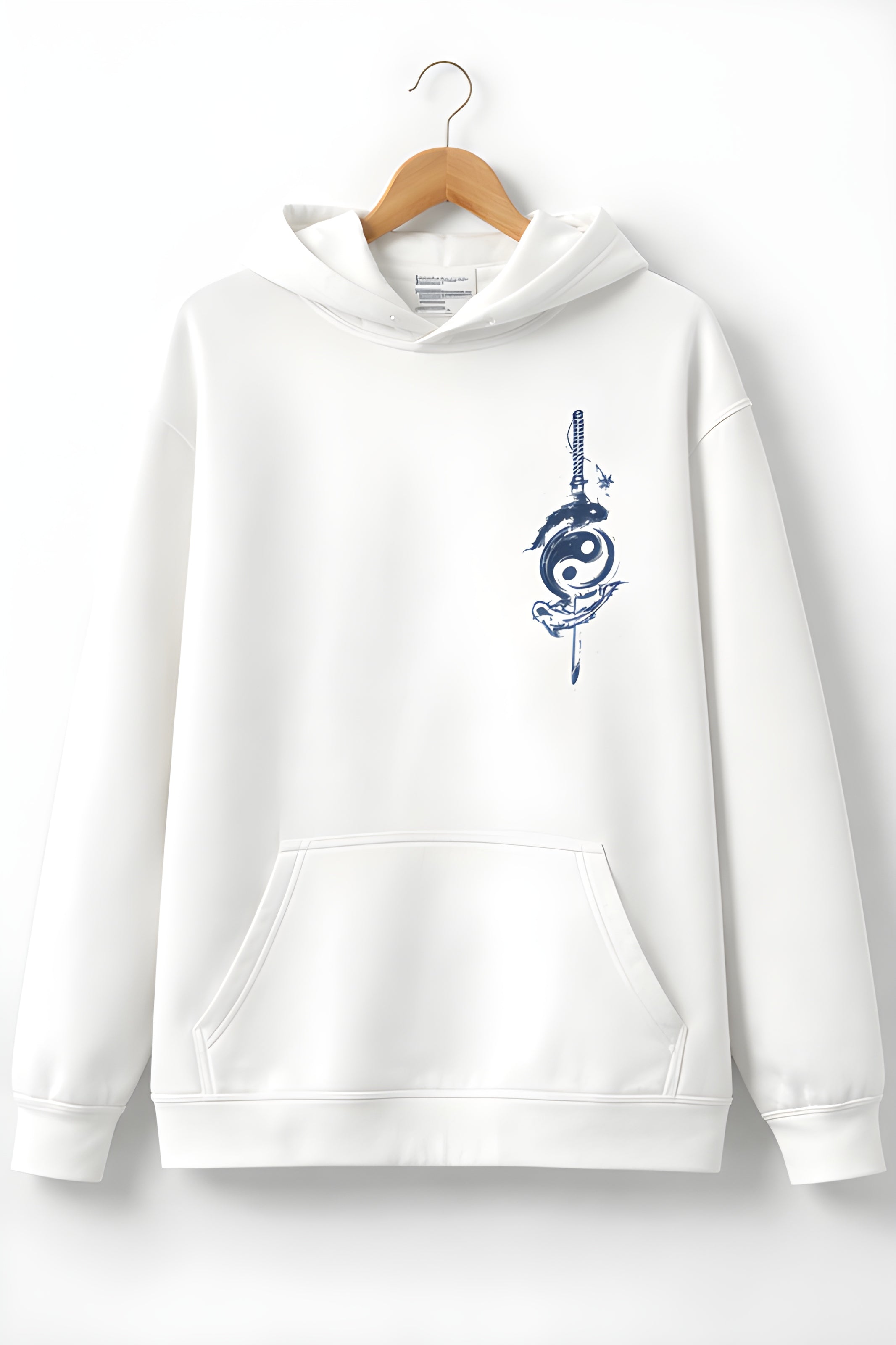 Samurai Print Hoodie – White